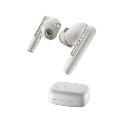 Bluetooth sluchátka Poly Voyager Free 60 White Sand + BT700 USB-A (7Y8L3AA)