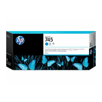 Inkoustová náplň HP 745 azurová (300 ml) (F9K03A)